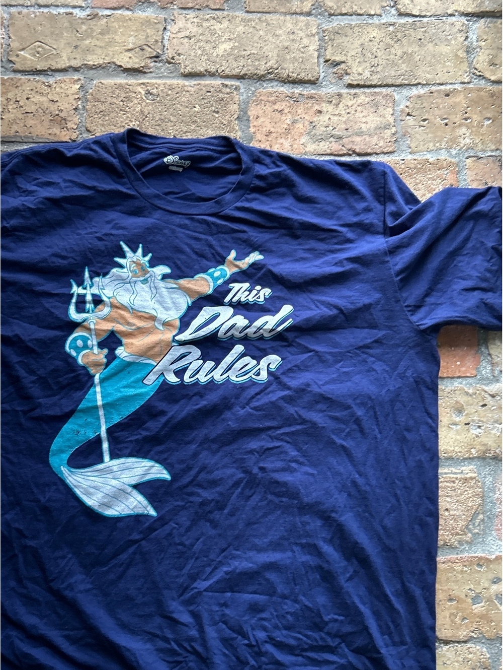 Disney This Dad Rules Navy Blue T-Shirt with King Triton Graphic